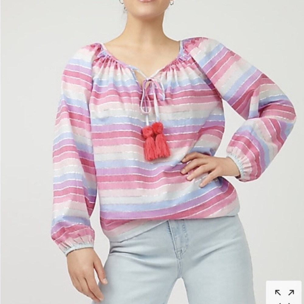 J.crew stripe long sleeve top medium